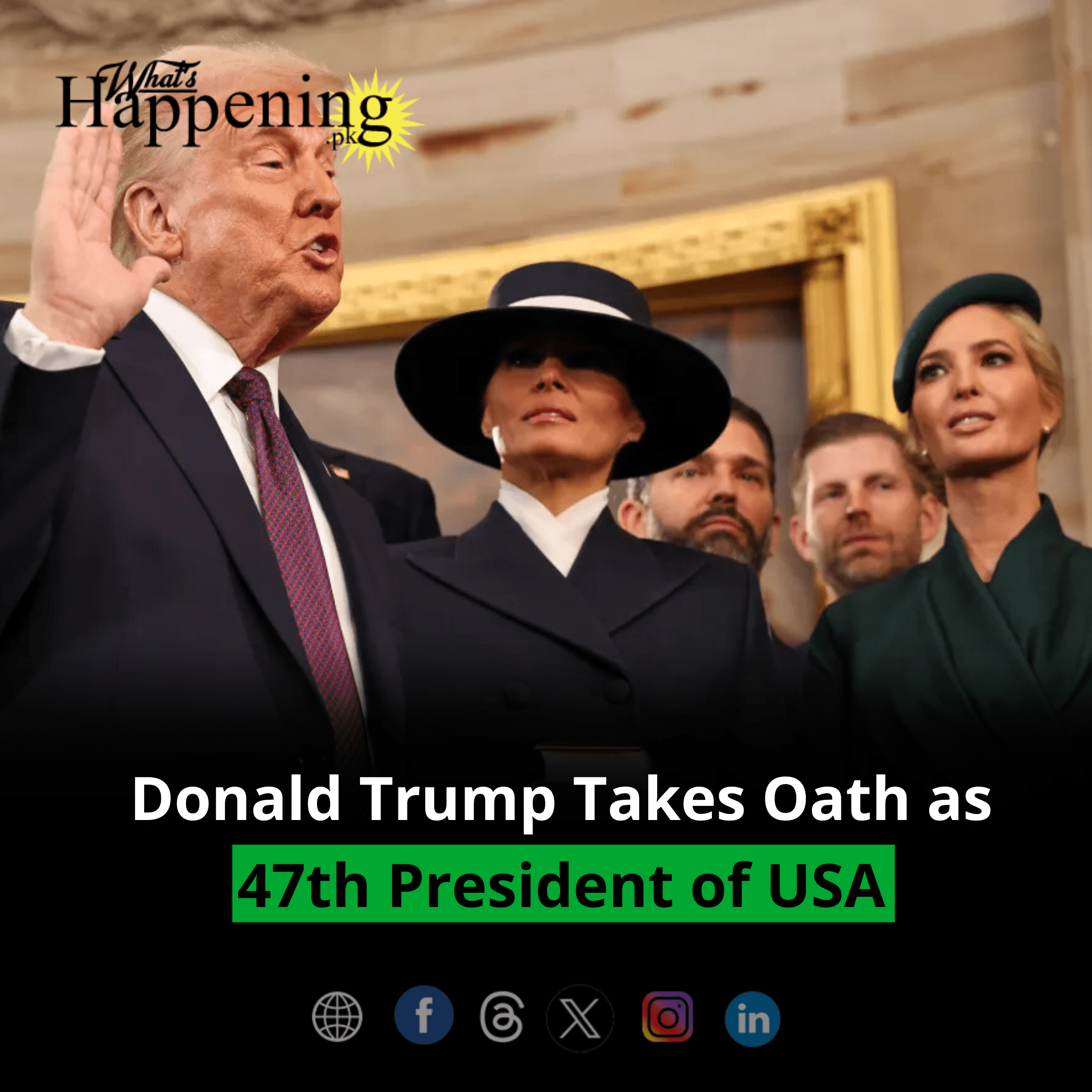 Donald Trump Takes Oath as 47th President of USA