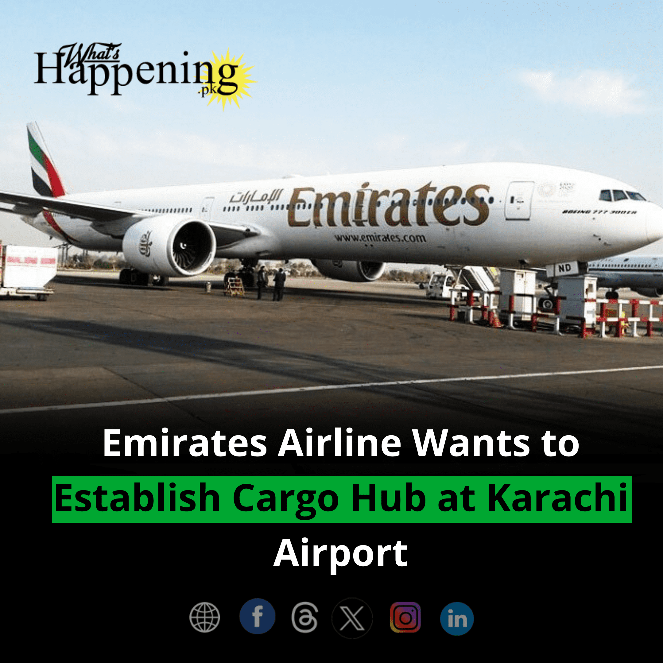 Emirates Airline Wants to Establish Cargo Hub at Karachi Airport