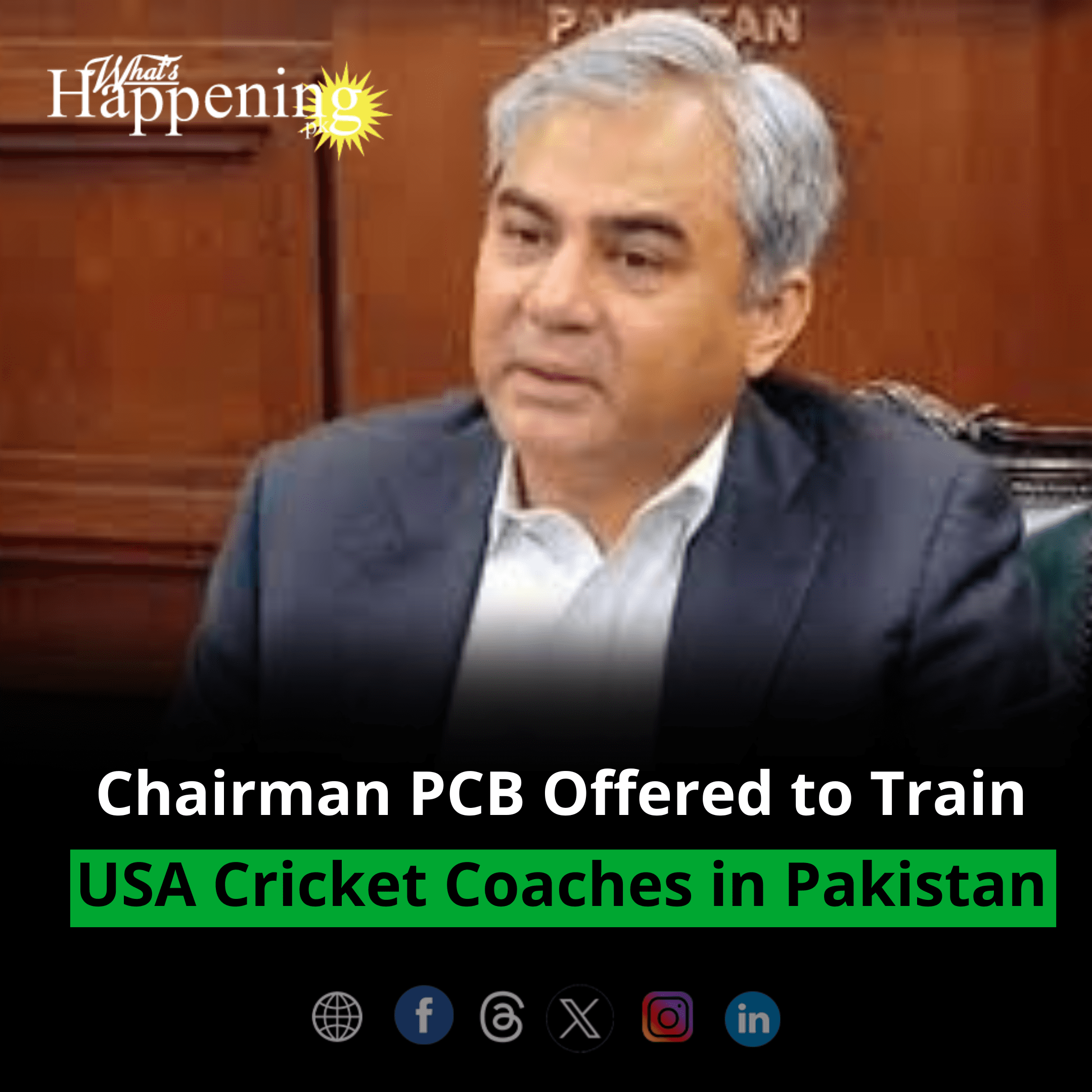 Chairman PCB offered to Train USA Cricket Coaches in Pakistan