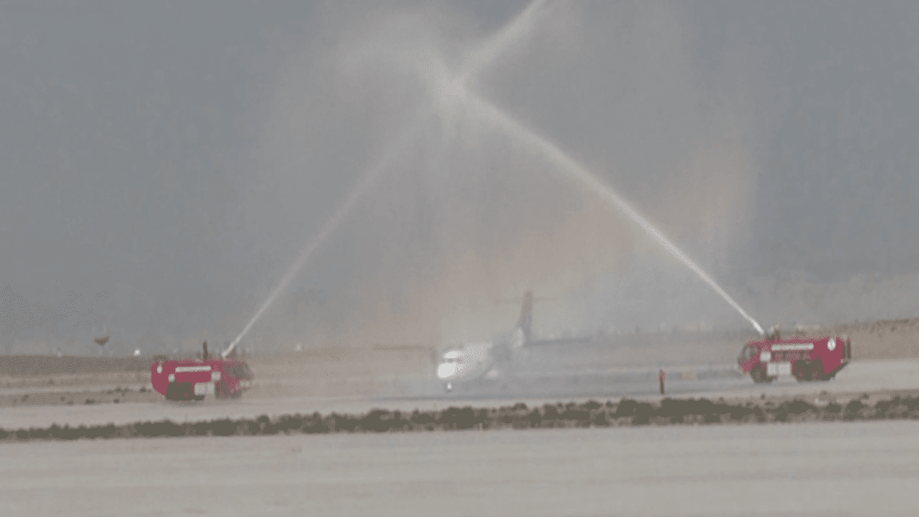 Flight PK-503 Received Water Salute Upon Arrival Gwadar International Airport